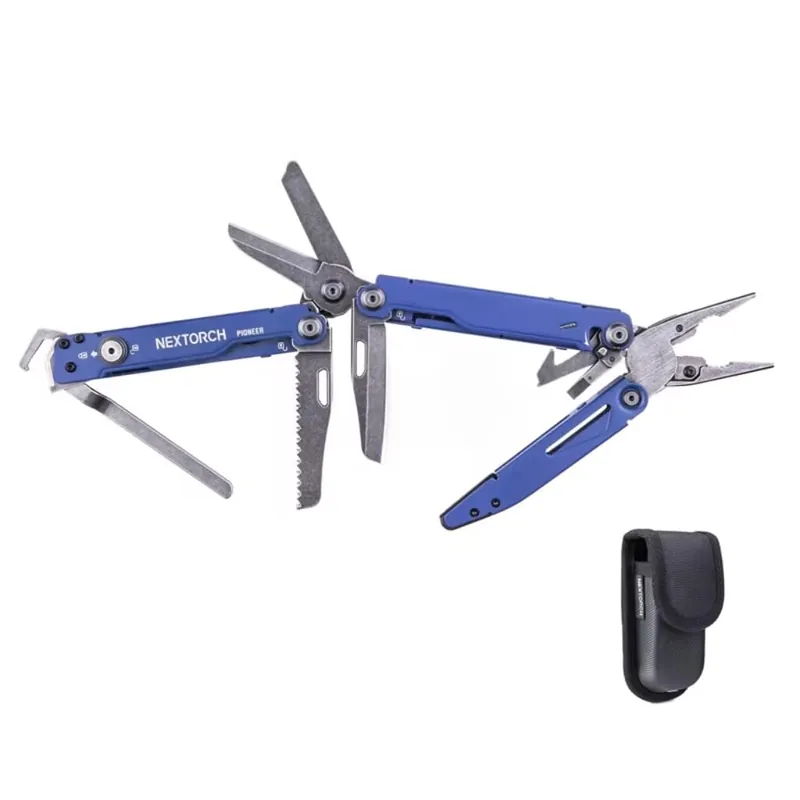 NEXTORCH PIONEER MT20 14-IN-1 Multi-tools Full-Size,Multi-tool Set with Scissors Needle Nose Pliers Pocket Clip Multi-tool for DIY Home Outdoors Everyday Carry Men Gift Color (BLUE with Glass Breaker)