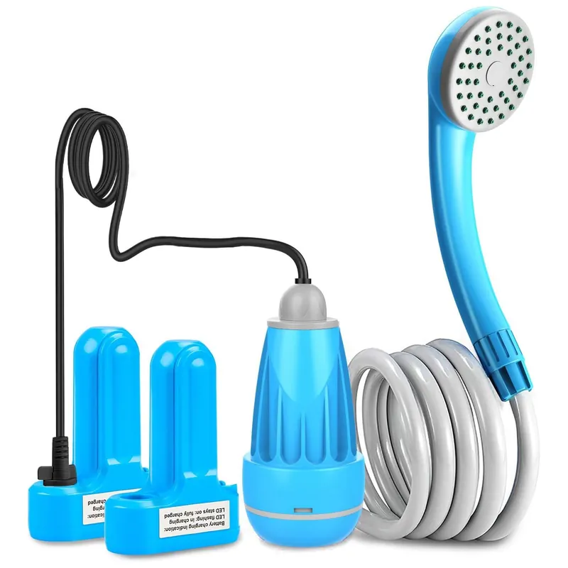 innhom Portable Shower Camping Shower Outdoor Camp Shower Pump, Electric Rechargeable Portable Camping Shower, Powered by Rechargeable Battery