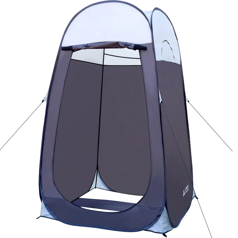Leader Accessories Pop Up Shower Tent Dressing Changing Room Privacy Portable Camping Shelters 4‘ x 4‘ x 78" H Extra-Large Space - Grey