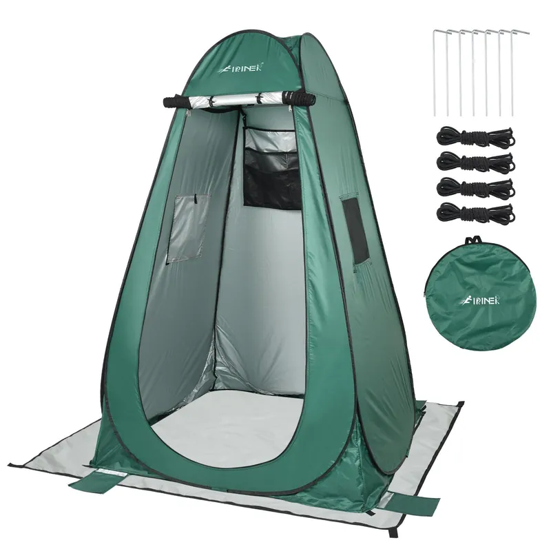 FIRINER Pop Up Camping Shower Tent, Portable Dressing Changing Tent Outdoor with Carry Bag for Beach & Hiking, 75” x 48”x 48”