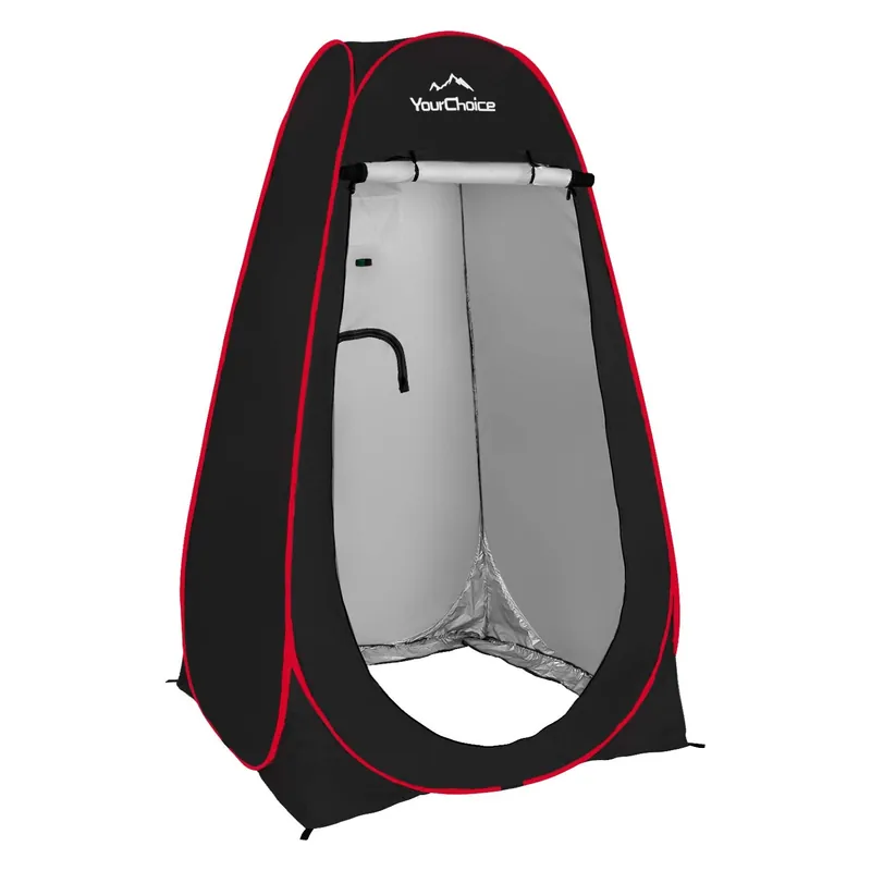 Your Choice Pop Up Privacy Tent, 3.9x3.9x6.2FT Portable Shower Tent for Camping, Waterproof Outdoor Changing Room with Carry Bag for Beach Hiking RV Fishing - Black