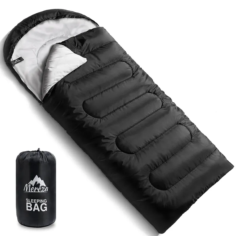 MEREZA Sleeping Bags XL for Adults Mens Large Wide Sleeping Bag for Camping & Backpacking Big and Tall Sleeping Bags for Women 4 Season Warm & Cool Weather with Compression Sack 20-32°F