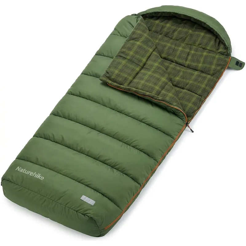 Naturehike Big & Tall Flannel Sleeping Bag for Adults, XXL Sleeping Bag for All Seasons, Machine Washable Sleeping Bags for Camping Hiking Hunting, Compression Sack Included