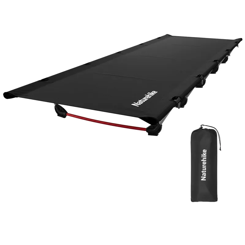 Naturehike GreenWild Camping Cot, Ultralight Folding Backpacking Cot, Supports 330lbs, Portable Camping Bed for Adults for Camping Hiking Travel Home, Black