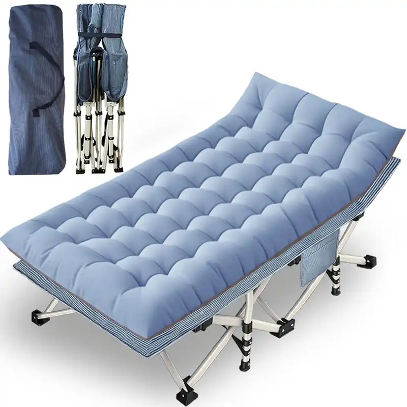 XXL Camping Cot Oversize Cots for Adults 32In Extra Large Cots for Sleeping with Mattress Heavy Duty Camping Bed with Carry Bag Folding Cot for Hiking Camping Indoor Office Nap Vacation Easy to Set up