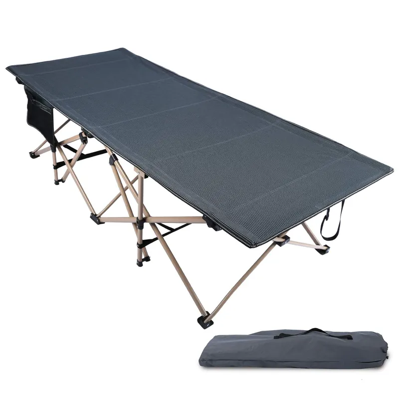 REDCAMP Oversized Camping Cots for Adults 500lbs, 33.5‘‘ Extra Wide Tall Sleeping Cots Heavy Duty, XL Cots Portable for Outdoor Indoor Office, Dark Grey