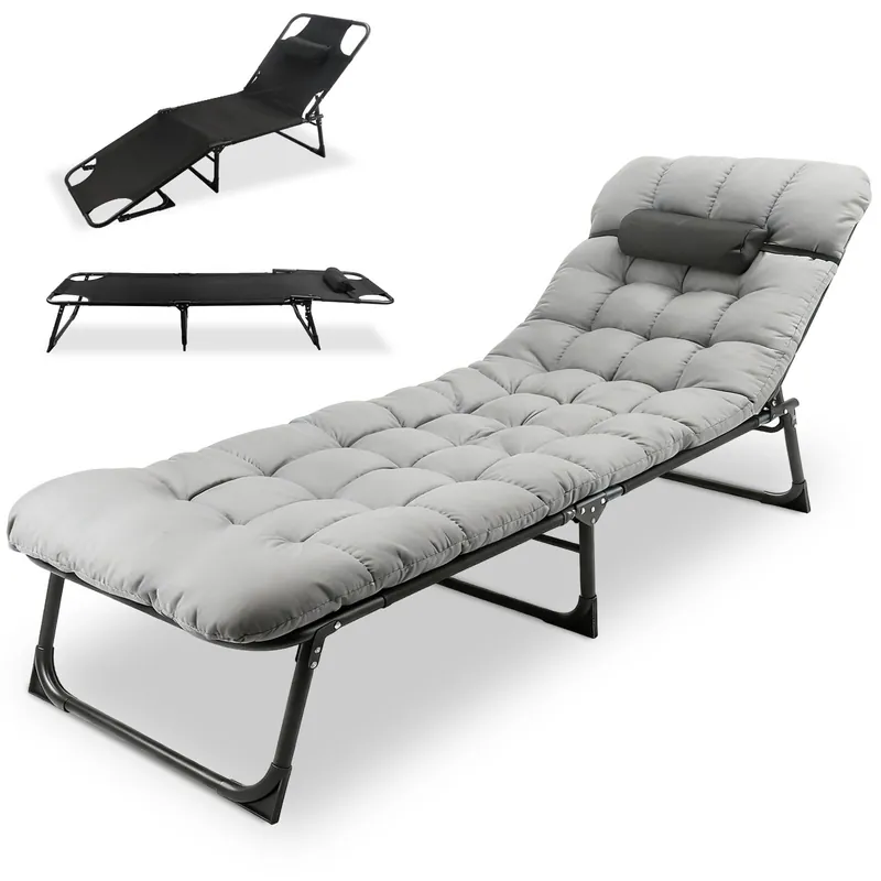Camping Cot for Adults, Heavy-Duty Portable Cot Bed with Mattress and Pillow, Foldable Padded Sleeping Cots for Camping Travel Tent Outdoor & Home Guest, Camp Cot Bed for Guest Travel, Hiking