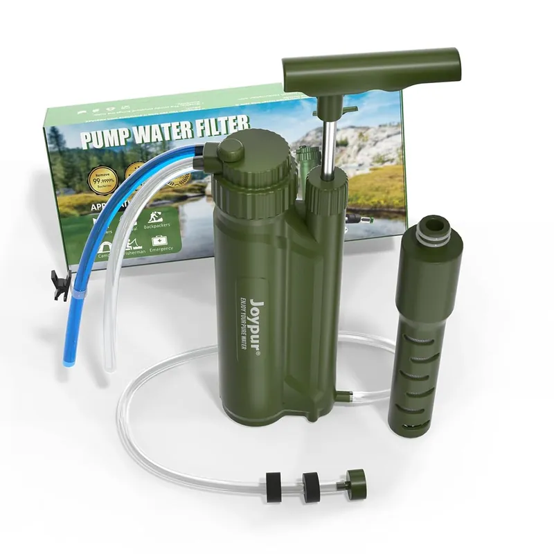 Portable 3-Stage Water Purifier Survival Pump with 0.01 Micron Ultrafiltration Membrane Water Purification System,Suitable for Hiking,Camping,Emergency Survival Water and Outdoor Activities