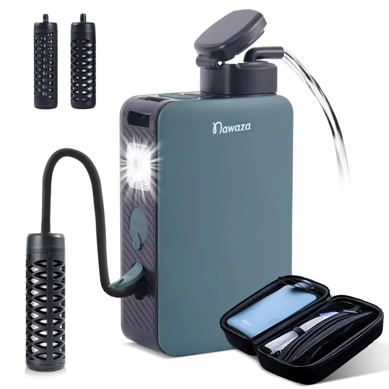 NAWAZA Electric Water Filter for Camping & Survival - Portable Water Filtration System, 0.01 Micron Water Filter, 5200mAh High Capacity for Hiking, Backpacking & Emergency