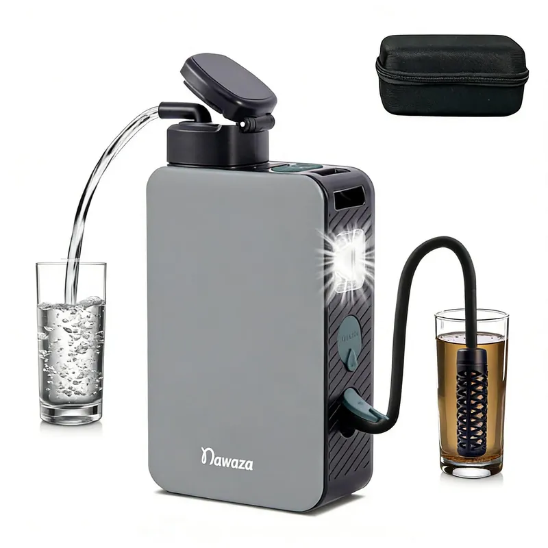 Portable Electric Water Filter Pump, 0.01 Micron Outdoor Camping Water Purifier, Water Filtration System Survival for Hiking, Camping, Travel and Emergency.