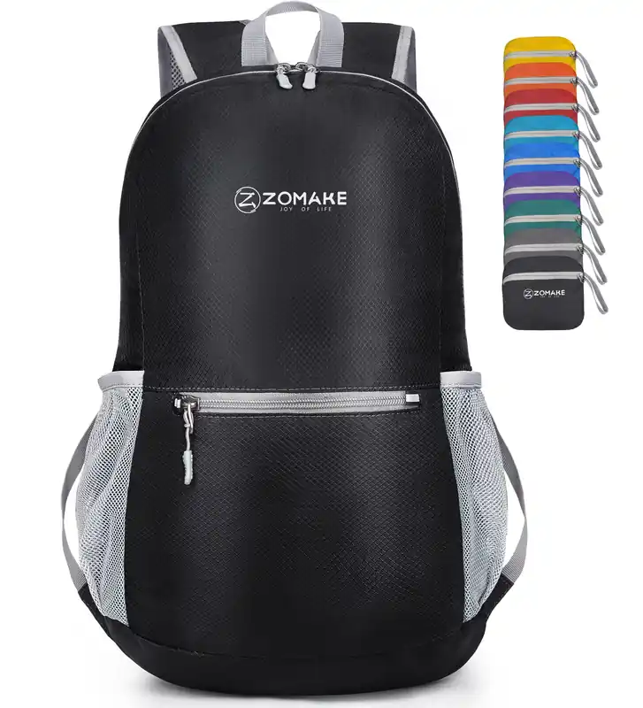 ZOMAKE Ultra Lightweight Hiking Backpack 20L, Packable Small Backpacks Water Resistant Daypack for Women Men(Black)
