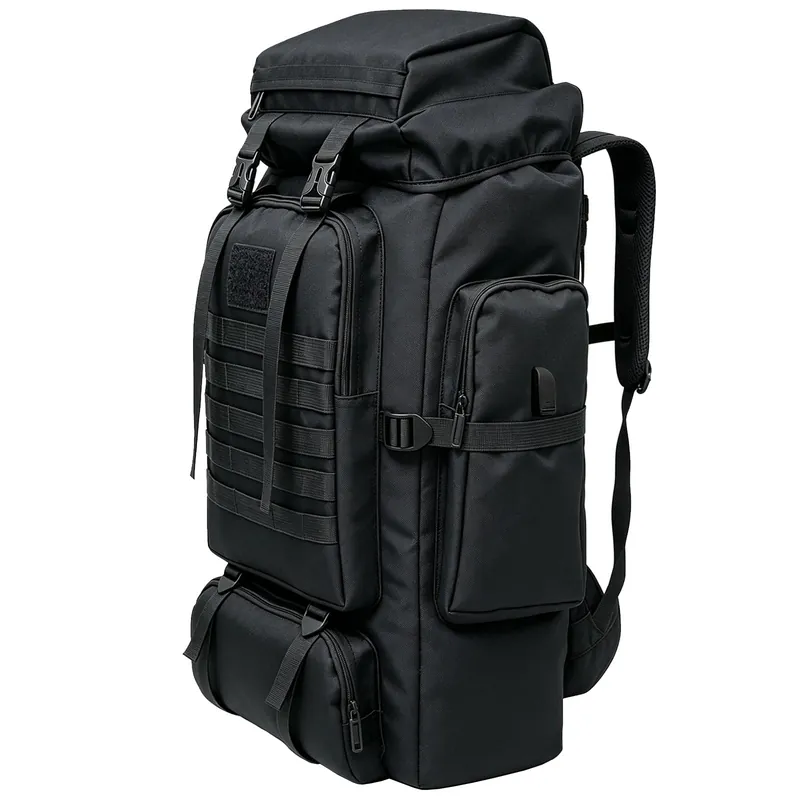 Ogetok 80L Hiking Backpack Camping Rucksack, 80 liters Large Capacity Outdoor Knapsack Travel Climbing Mountaineering Carry On Backpack Bag, Trekking Backpacking for Men Women, Black
