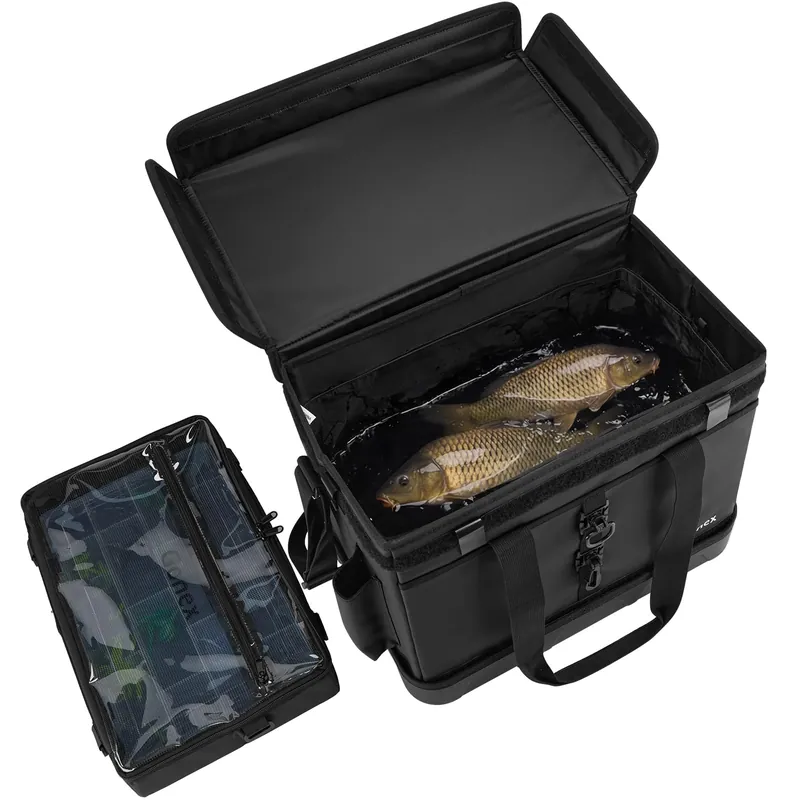 Gonex Foldable Fishing Bucket, 10 Gallon Live Bait Bucket with Fishing Gear Storage Bag for Freshwater and Saltwater Use
