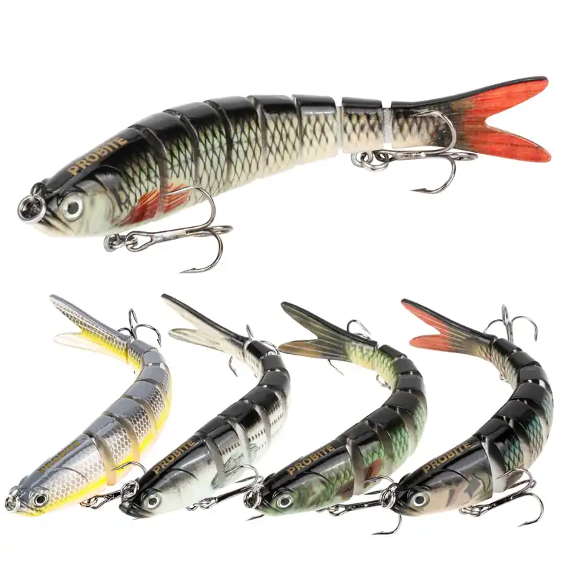 5PCS Lifelike Fishing Lures – Multi-Jointed Swimbait for Bass, Trout, Crappie, Walleye, Pike, Realistic Action with 3D Fish Eyes and Sharp Hooks, Perfect for Fishing Kits in Saltwater & Freshwater