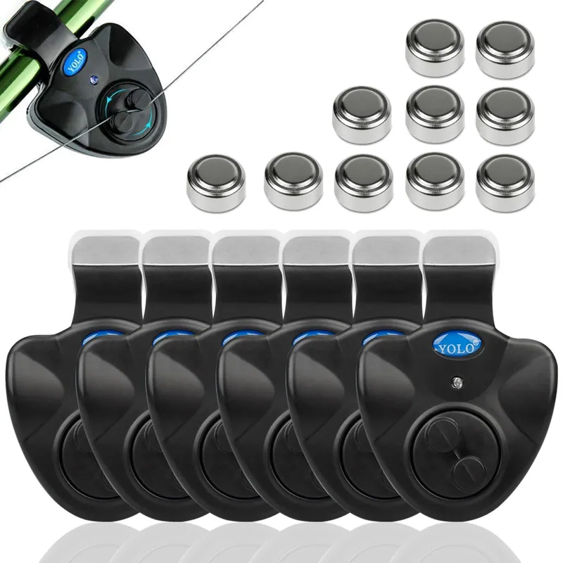 Electronic Fishing Bite Alarm with 10 Bonus Batteries – LED & Sound Alert, Sensitive Siren for Day & Night Carp Fishing, Waterproof Sensor for Bank Fishing Rods