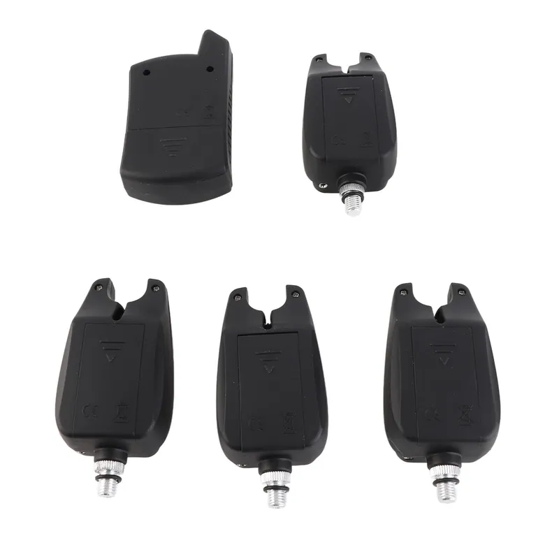 CFTIGIW 4 Pcs Fishing Bite Alarm Pcs Receiver Indicator Sound LED Light Alert Fish Equipment Accessories Fish Bite AlarmFishing Bite AlarmLight Fishing AlertFishing