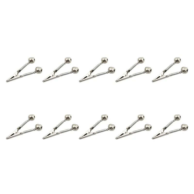 Pro Bamboo Kitchen 10PCS Fishing Rod Alarm Clip Bell Crocodile Bell Sea Rod Alarm Fishing Outdoor Accessory Bite Hook Double Spring Type Clip