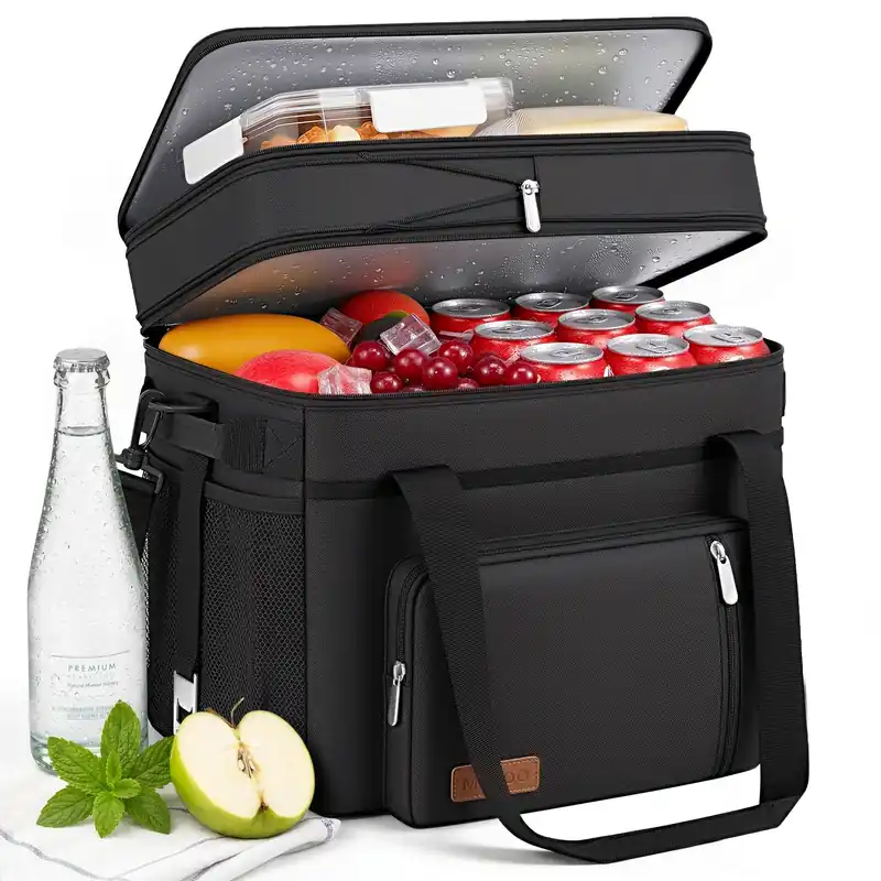 MIYCOO Cooler Bag Double Deck - 60 Can Leakproof Insulated Portable Soft Lunch Cooler, Extra Large Expandable Ice Chest Cooler for Beach, Picnic, Camping, Shopping