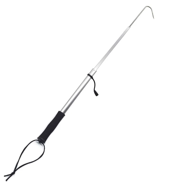 Telescopic Fishing Gaff with Super Sharp Spear Hook Lightweight Aluminium Alloy Hand with Soft EVA Nonslip Handle and Lanyard for Saltwater, Ice, Boat, Kayak Fishing, etc (Size M 15.4-35.4inch)