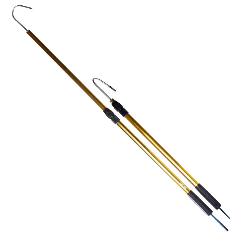 Gaffer Sportfishing 2-Piece Extendable Fishing Gaff Hook - Heavy-Duty Fishing Gaff Pole with Stainless Steel Hook - Durable, Corrosion-Resistant Design for Saltwater & Freshwater Fishing Pole - Gold