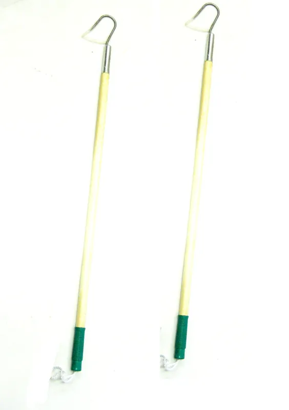 2-Pack of KUFA 48" Wood Jandle Fishing Gaff (Stainless Steel Hand Gaff) H48x2 (48")