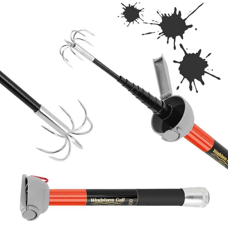 SANLIKE Octopus Fishing Gaff (Red, 10FT)