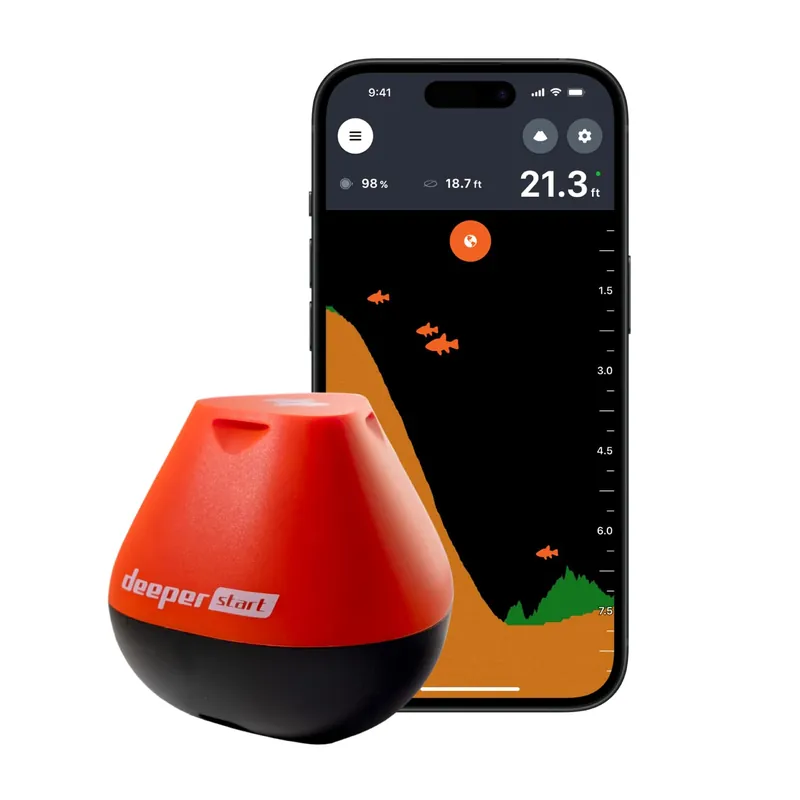 Deeper Start Fish Finder - Portable and Depth Finder for Recreational Fishing from Dock, Shore, Bank or Kayak Castable Deeper Smart Sonar with Free User Friendly App