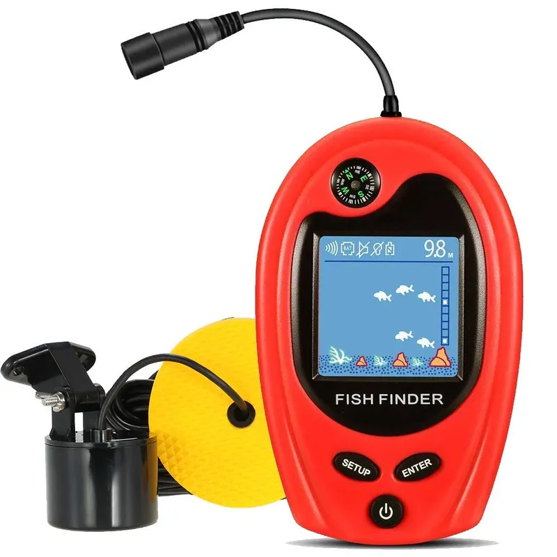 LUCKY Sonar Portable Fish Finder Transducer Wired Water Depth Finders Boat Kayak Transducer Fish Finder Handheld Fishing Gifts for Men