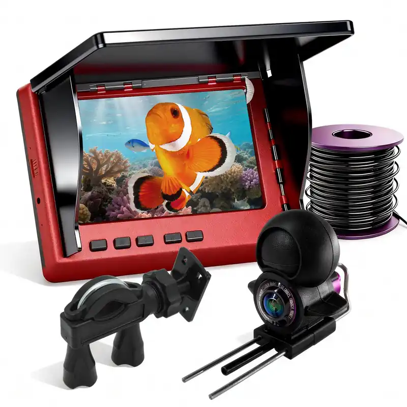 Underwater Fishing Camera with 4.3" HD IPS Screen, 220° Wide-Angle View, 50ft Waterproof Cable – Ideal for Ice, Lake, Boat and Kayak Fishing