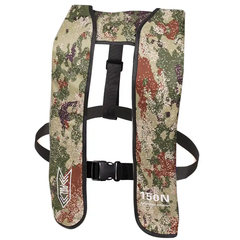 Inflatable-Life-Jacket Lightweight Life-Vest for Adults Automatic Inflatable-PFD Supports up to 300 lbs (Light Camouflage)