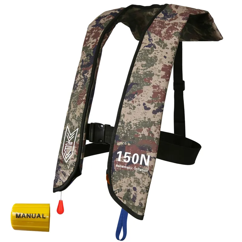 Inflatable Life-Jacket for Adults Life-Vest with Automatic/Manual Multifunctional Inflation-PFD Lightweight & Compact Supports up to 300lbs for Kayaking Fishing Boating (Camouflage)