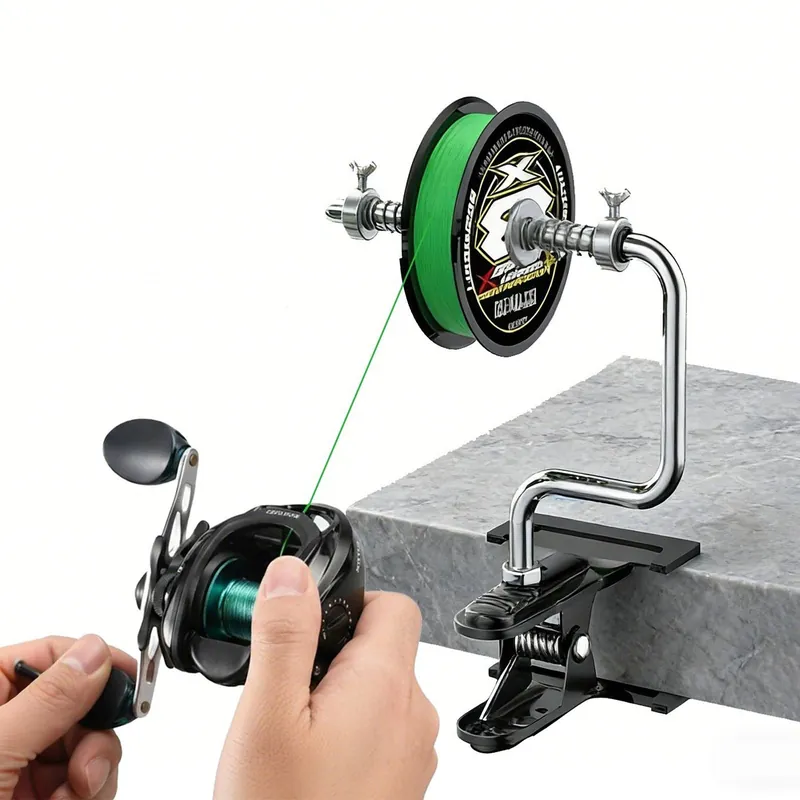 LZXUNG Fishing Line Spooler, Portable Reel Spooling Station for Spinning & Baitcasting Reels, Adjustable Winder Fits Multiple Spool Sizes, Tangle-Free Fishing Essentials