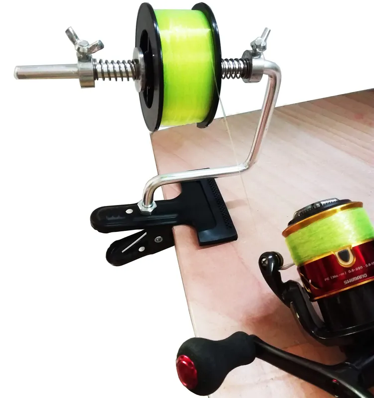 SLMOZKA Fishing Line Spooler Silver Reel Winder Spool Tackle Winder spooling Station Winding System Ultimate Line (B-with Clamp)