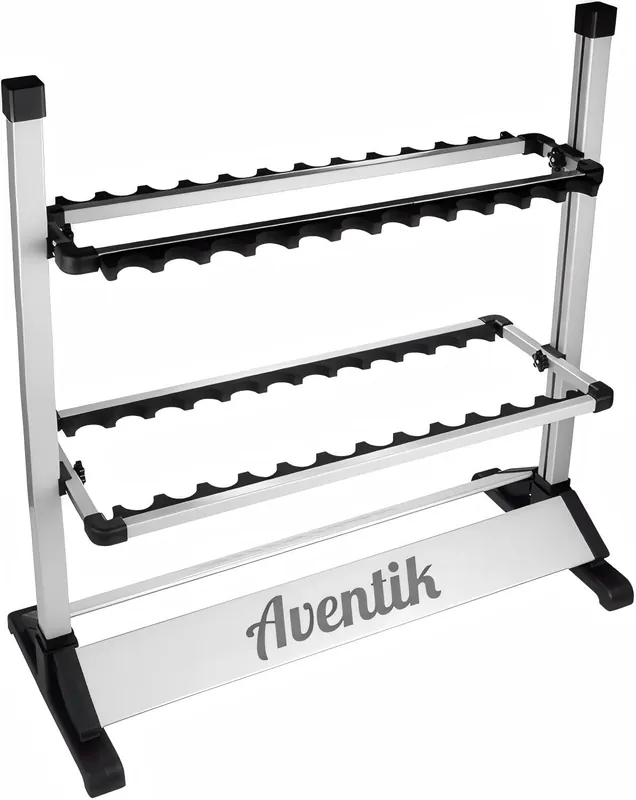 Aventik Fishing Rod Rack, 12&24 Rods Aluminum Fishing Rod Holder-Space Saving Oragnizer Perfect for Home Garage Storage Most Types of Fishing Rods and Combos (24 Rods Rack)
