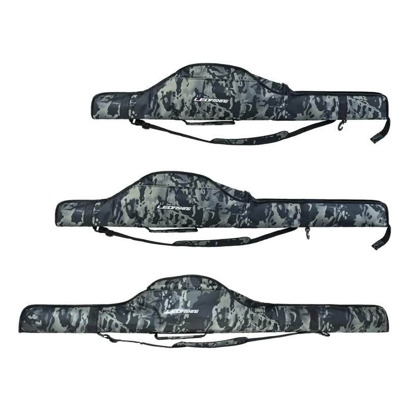 LEOFISHING Portable Folding Fishing Pole Bag 3.94ft/4.59ft/5.25ft Fishing Rod and Reel Protective Case Fishing Tackle Storage Bags Carry Organizer Outdoor for Fishing 3 Size (Small(120cm/3.94ft))