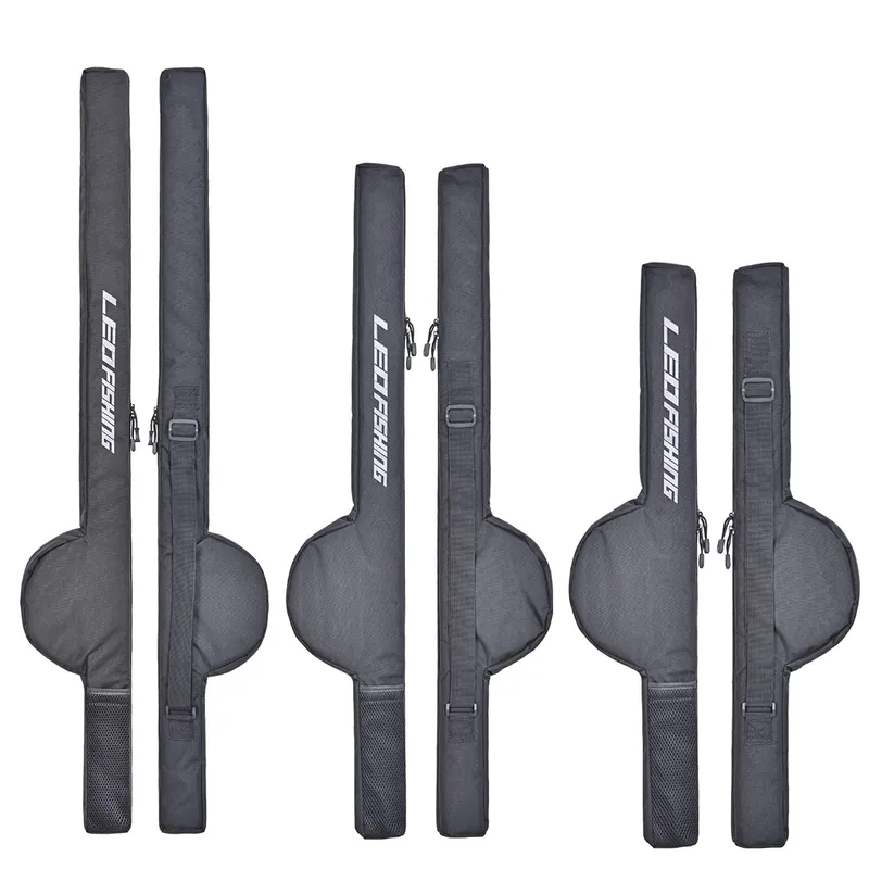 LEOFISHING Portable Fishing Rod Case Folding Fishing Pole Bag Fishing Pole Tackle Protective Cover Case Fishing Spinning Rod Bag Special Design for Fishing Poles with Reels 3 Size (Medium)