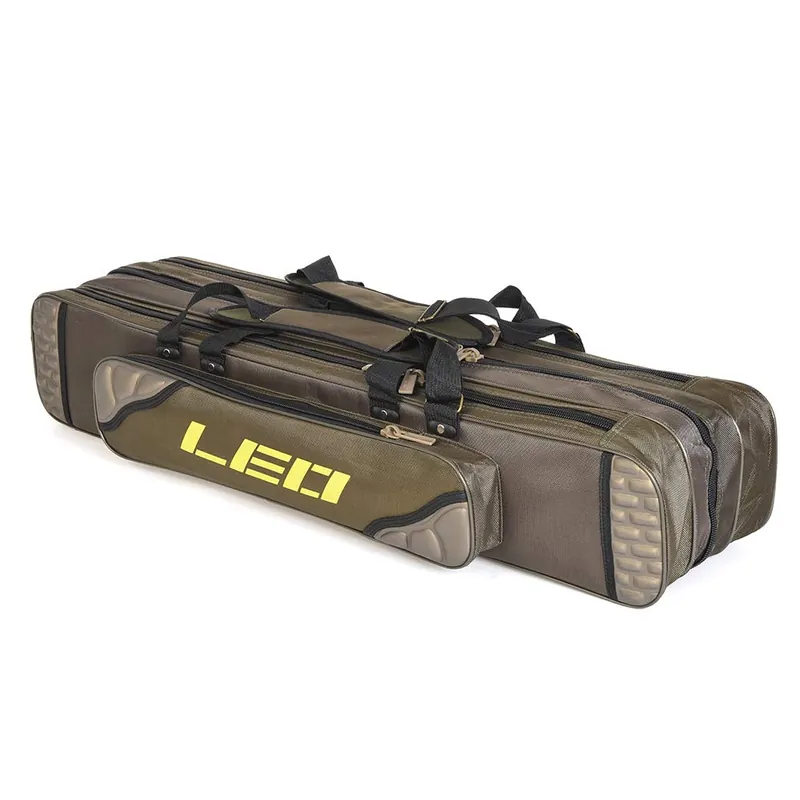 Lixada Fishing Rod Case Potable Canvas Fishing Pole Tools Reel Storage Bag Durable Fishing Gear Tackle Carry Cases 3 Layer, 90cm