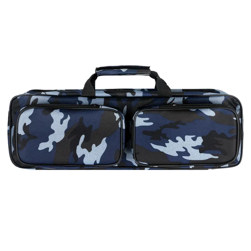 mouhike 17-inch Fishing Tackle Carrier Bag with 2 Front Storage Pockets for Telescopic Rod, Travel Large Capacity Carry Handbag for Collapsible Fishing Tool Accessory