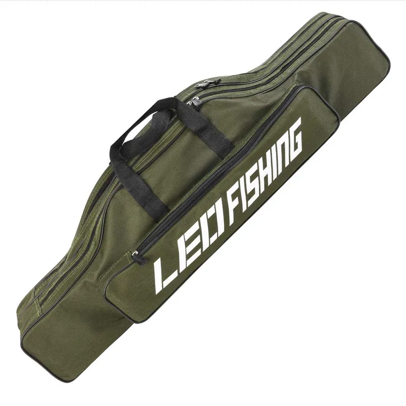 Conskyee Fishing Rod Case, Portable Foldable Fishing Pole Bag,Double Layer Large Capacity Oxford Fishing Travel Storage Bag (80cm/2.62ft)