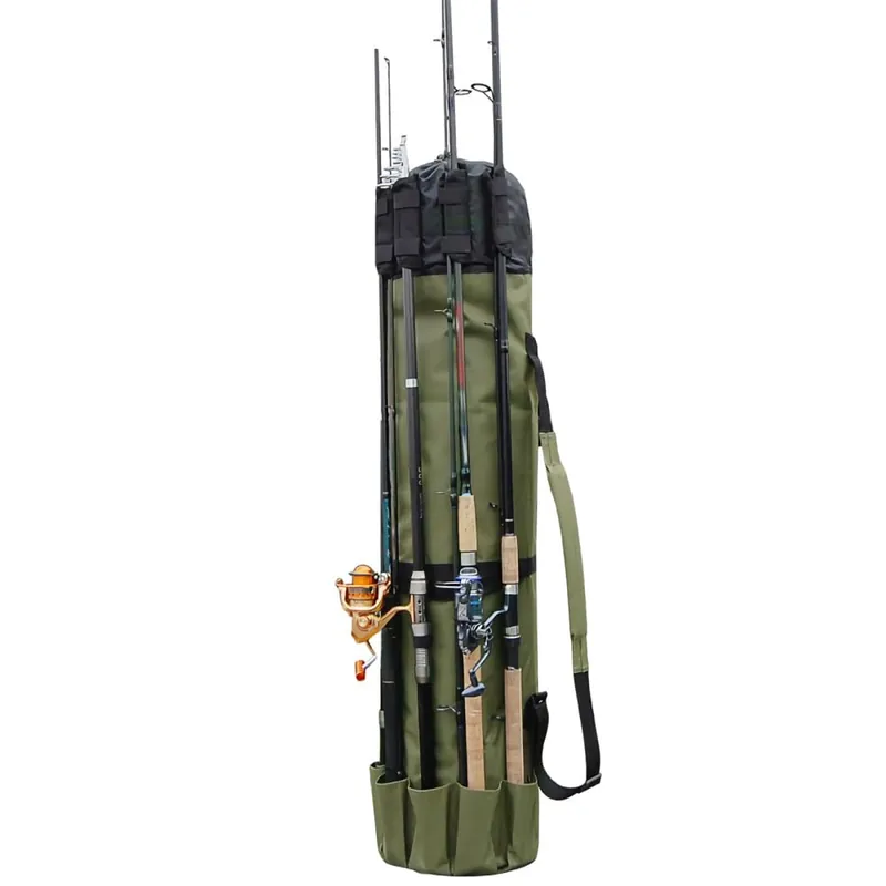 MiOYOOW Fishing Rod Bag, Waterproof Tackle Storage Bags Adjustable Fishing Accessories Carrier Organiser for Rods Reels Baits Outdoor