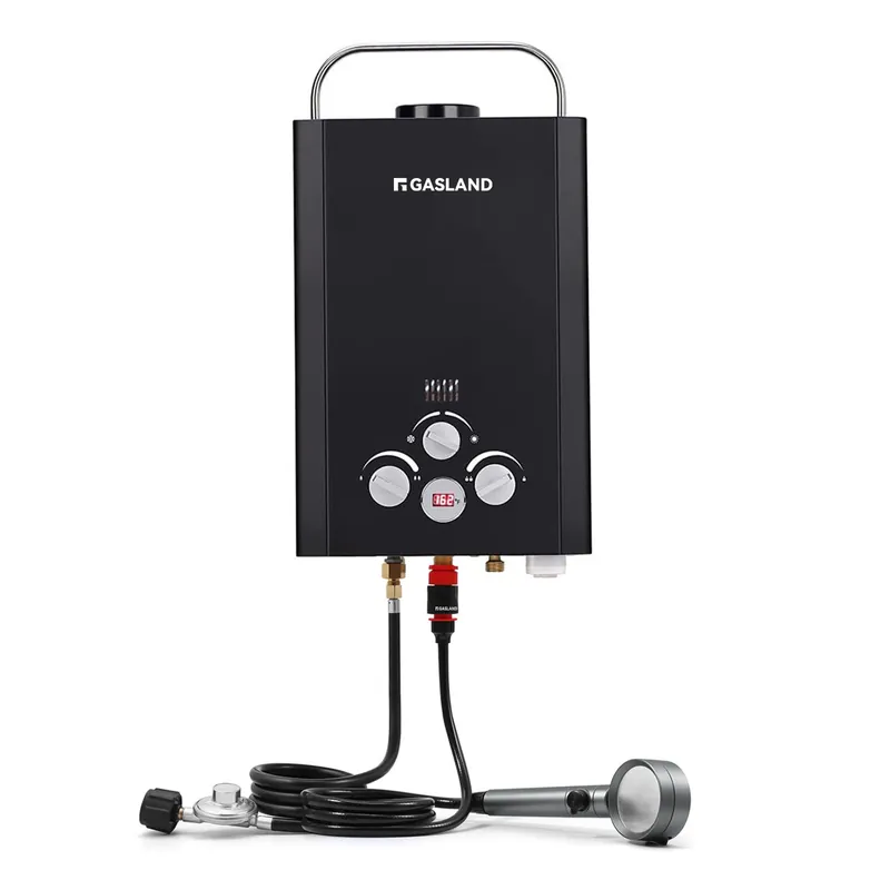GASLAND BE158B CSA Certified Portable Tankless Water Heater – Features Digital Display & Multi-Protection, 1.58 GPM Propane Hot Water for Outdoor & Mobile Use – Black