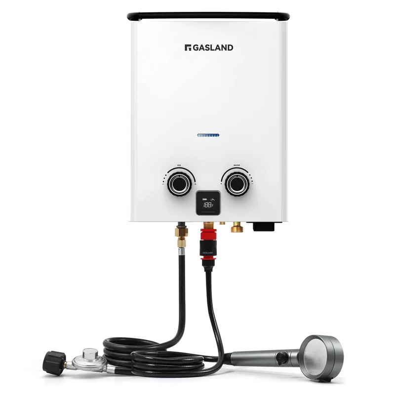 GASLAND 2025 Goshower G5 Portable Small Propane Water Heater 1.32 GPM, 34,000 BTU CSA Certified For Camping, Off-Grid Digital Display
