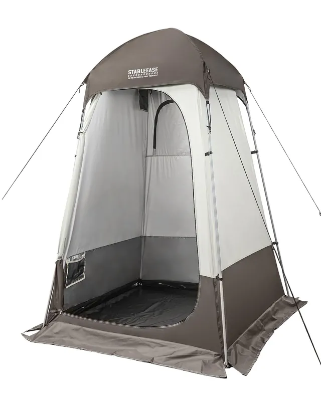 Portable Camping Shower Tent 7.8FT - Outdoor Shower Enclosure & Toilet Tent with Mesh Floor, Carry Bag, Lightweight Sturdy Easy Setup for Camping Beach Hiking Travel, Privacy Shelter Changing Room