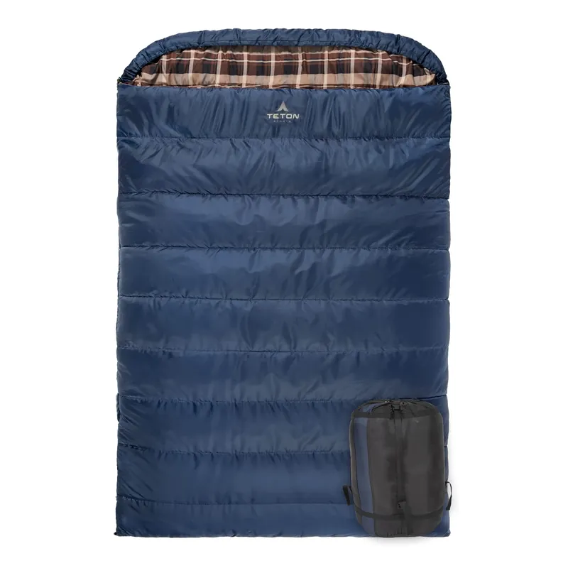 Teton Mammoth, 20 Degree Double Sleeping Bag, A Warm Bag The Whole Family can Enjoy. Great for Camping, Hunting and Base Camp. Compression Sack Included