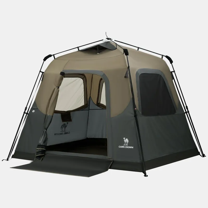 CAMEL CROWN Instant Tents for Camping 2-4 Person Tent Waterproof Easy Setup Sets Up in 60 Seconds Backpacking Tents with Carry Bag for Outdoor Hiking Sandy Brown