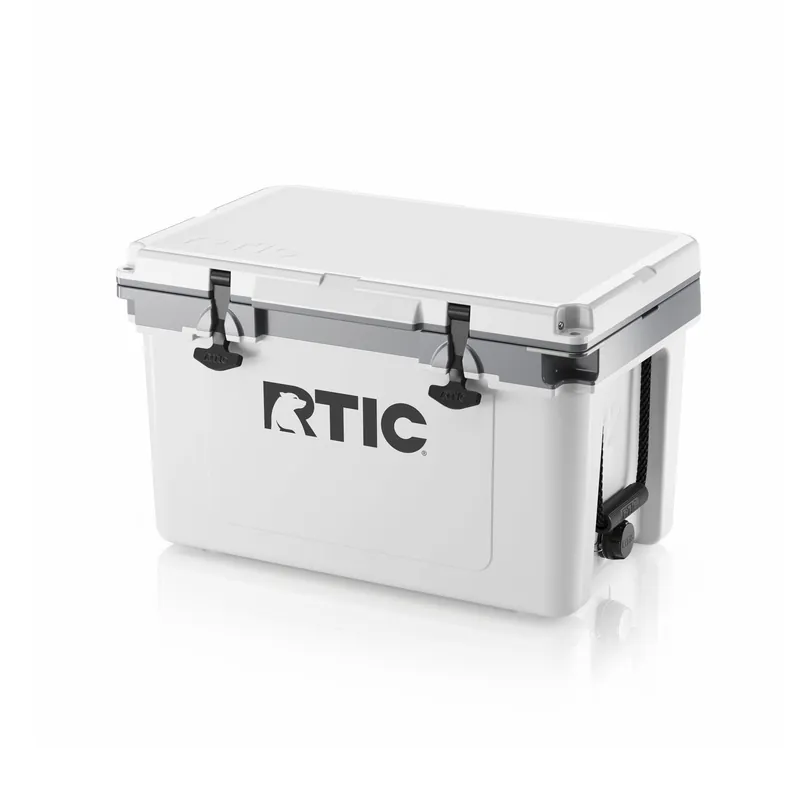 RTIC Ultra-Light 32 Quart Hard Cooler Insulated Portable Ice Chest Box for Drink, Beverage, Beach, Camping, Picnic, Fishing, Boat, Barbecue, 30% Lighter Than Rotomolded Coolers, White & Grey