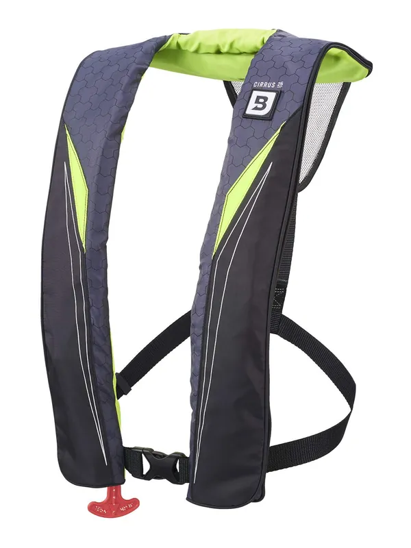 BLUESTORM Cirrus26 Inflatable PFD Life Jackets for Adults US Coast Guard Approved Automatic Life Vest w/Manual Override Convertibility (Hi Vis)