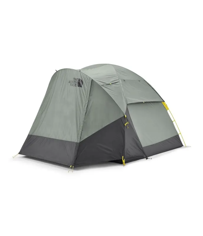 THE NORTH FACE Wawona 6 Tent - Six-Person Camping Tent, Water Repellent, Spacious & Easy to Set Up, Attached Vestibule, Agave Green/Asphalt Grey, One Size