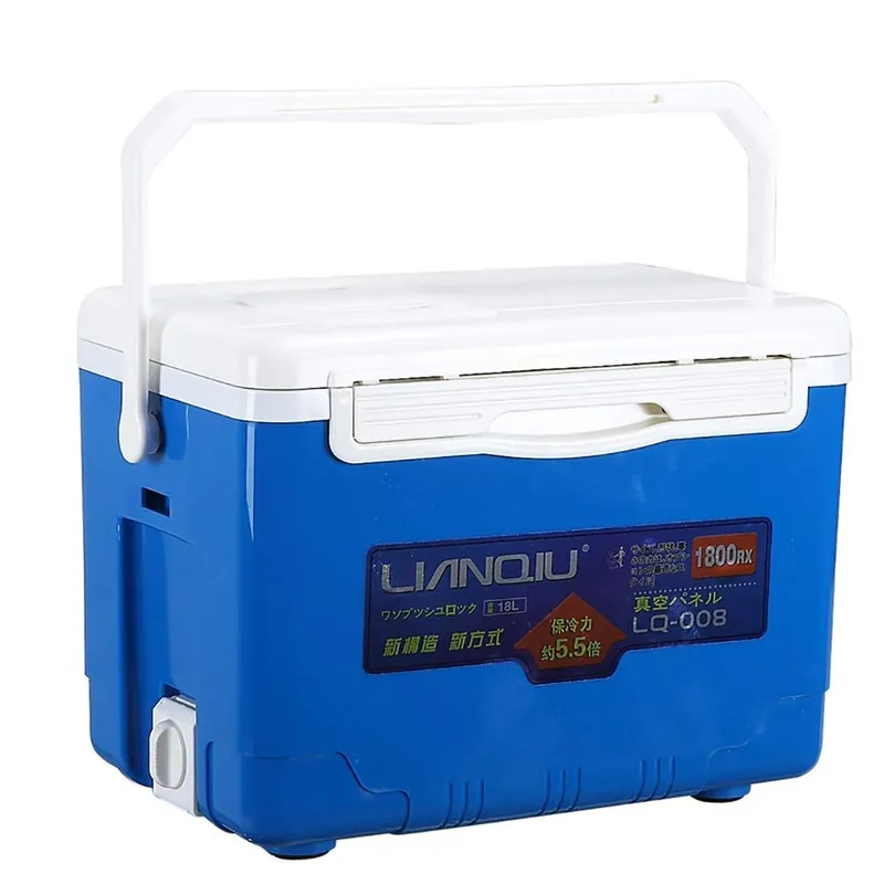 Yyuoqafn Portable Fishing Box with Seat 18L Multi-Function Insulation Fishing Box Outdoor Fishing Gear Fishing Dry Box Cooler (Blue)