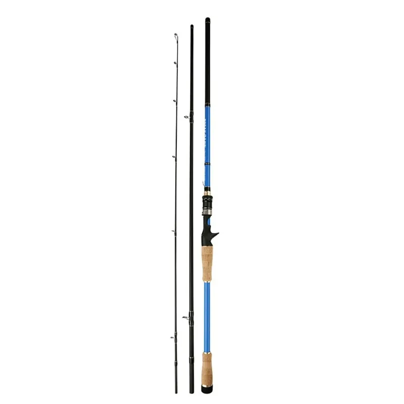 TEDILUVI Long Throw Road Pole Three Section Portable Fishing Rod Sea Straight Handle
